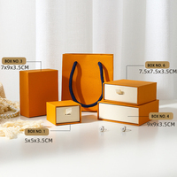 Cajón de joyería caja de juego de joyas de color bronce con paquete de joyería de dos partes con papel especial