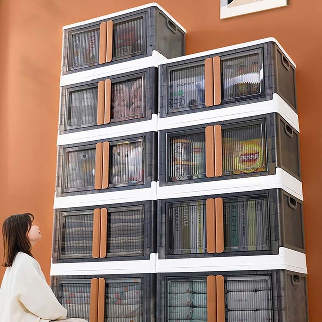 Sesame Household Items Hot Selling Products Plastic Storage Bins Folding Box Storage Collapsible Storage Box