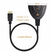 Commutateur HDMI Xput 3 ports 3 en 1, prend en charge la vidéo haute définition 4K Ultra HD 1080P 3D, sélecteur audio-vidéo pour HDTV, ordinateur portable, jeux