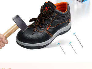 Chaussures <span class=keywords><strong>de</strong></span> sécurité à embout d'acier Anti-écrasement Imperméables en cuir PU <span class=keywords><strong>Protection</strong></span> des pieds pour le travail <span class=keywords><strong>de</strong></span> construction - Product Image 3