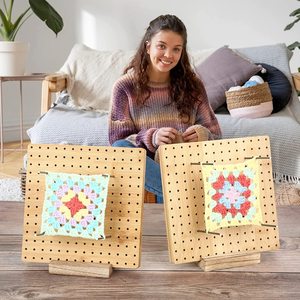 <span class=keywords><strong>Planche</strong></span> à Blocs en Bois Personnalisable avec Logo, 20 Épingles, Accessoire pour <span class=keywords><strong>Crochet</strong></span> et Tricot, Idéal pour Projets Domestiques et Cadeaux - Product Image 4