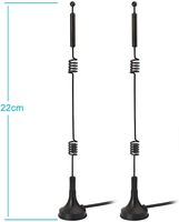 Antenne Bingfu double bande 2,4/5/5,8 GHz 9dBi à base magnétique MIMO RP-SMA mâle (lot de 2) pour routeurs Wi-Fi et caméras IP de sécurité