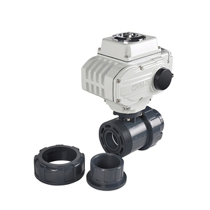 วาล์วบอลมอเตอร์ไฟฟ้า COVNA UPVC แบบสองทาง ข้อต่อแบบ Double Union Socket ชนิดปรับระดับได้ 4-20mA วาล์วบอลไฟฟ้า PVC ขนาด 1/2 นิ้ว - Product Image 1