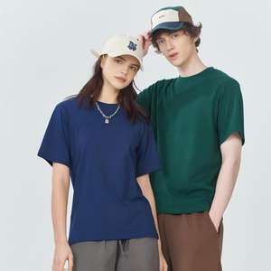 T-shirt vierge OEM pour homme, personnalisable avec logo, unisexe, couleur unie, col rond classique, 220 g/m² - Product Image 1