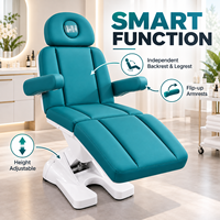Lit de massage électrique à 3 moteurs réglable pour salon de beauté avec accoudoirs relevables, lit de soin esthétique, équipement de spa OEM ODM