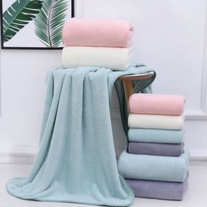 Ensemble de trois serviettes de bain en polaire corail motif flocon de neige, très grande taille, unies, séchage rapide, pour le visage et les cheveux, plage - Product Image 3
