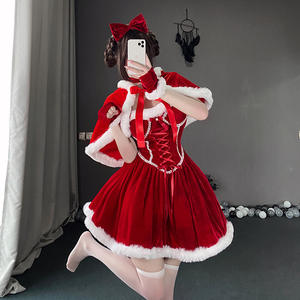 2026 New Christmas Cosplay Uniform Set Full <strong>Outfit</strong> with Santa Cape for Women Role Playing Dress - Product Image 5