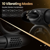 Paar-Vibrationsring mit Doppelstimulation Vollautomatischer USB-Aufladbarer Vibrierender Doppel-Penisring Erotikspielzeug für Männer