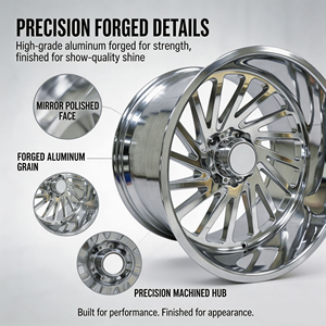 Ruedas de Aluminio Forjado para Camioneta Super Single, 20x12 22X12 24x14 26X14, Pulimentadas, 8x6.5 8x180 8X170, Chevrolet Silverado 3500 - Product Image 4