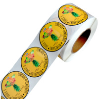 Personal isierte Fruchtsaft Produkt benutzer definierte runde Aufkleber Papier Vinyl Kleber wasserdichte Aufkleber Etikett Drucken Logo Aufkleber Rolle