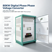 Convertisseur de puissance monophasé 80KW 220V 230V 240V vers triphasé 220V 380V 480V pour machines CNC et laser