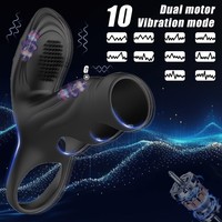 Anneau vibrant médical en silicone à piles, 10 modes de vibration, certifié CE, pour entraînement masculin, télécommande unique, double stimulation