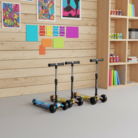 Trottinette en fer pour enfants Tuya, pliable, quatre roues, glisse fluide, trois vitesses réglables, roue Hummer, pliage en un clic, pour les enfants de 1 à 5 ans