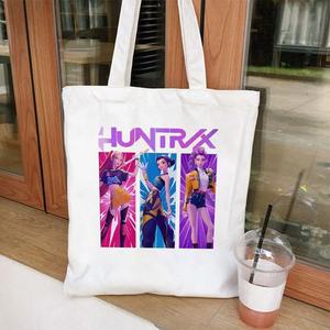 Yüksek kaliteli bts Demon Hunter Tote çanta yenilik öğrenci alışveriş çantası öğrenciler için bez çantalar karikatür film karakter - Product Image 4