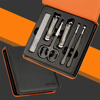 Kit de manucure et pédicure professionnel portable JM, ensemble de soin des ongles en acier inoxydable, coupe-ongles, lime à ongles, étui de voyage durable
