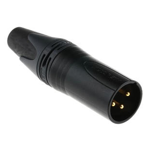 Conector Neutrik NC3MXX-B para XLR <span class=keywords><strong>Triple</strong></span> Core Suizo, <span class=keywords><strong>Macho</strong></span>, Negro, Chapado en Oro, Balanceado; Conector Hembra NC3FXX-B <span class=keywords><strong>Triple</strong></span> Core - Product Image 1