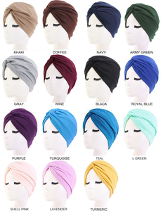 Dernier Design Turbans en Coton Suédé Bonnets Indien Chimiothérapie Coiffes Torsadées <span class=keywords><strong>pour</strong></span> Femmes - Product Image 6