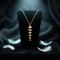 Collier pendentif unique Gemnel en forme d'arête de poisson, plaqué or 18 carats, bijoux en laiton, style hip-hop punk, collier squelette de poisson pour hommes et femmes