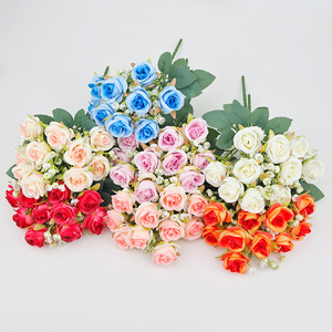 Fiori di mare 10 teste di eucalipto rosa seta artificiale Bouquet fatto a mano realistico morbido Versatile per la festa della mamma decorazione per la festa della mamma - Product Image 2