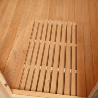 Sauna Traditionnel Extérieur en Bois de Cèdre Rouge de Luxe Écologique pour 4 Personnes avec Panorama en Verre pour Jardin