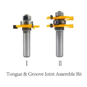 2PC 12mm 1/2 SHANK Tongue & Groove Joint Assembler Solid Carbide Router Bits Set Wood Mill Cutter - Product Image 2