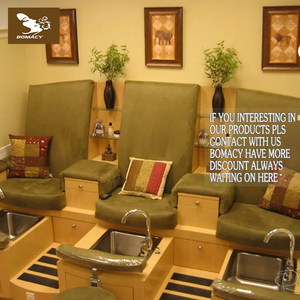 Ensemble de meubles de salon de manucure et pédicure multifonctionnels écologiques en bois classique avec pompe de vidange pour station/banc de pédicure double - Product Image 2