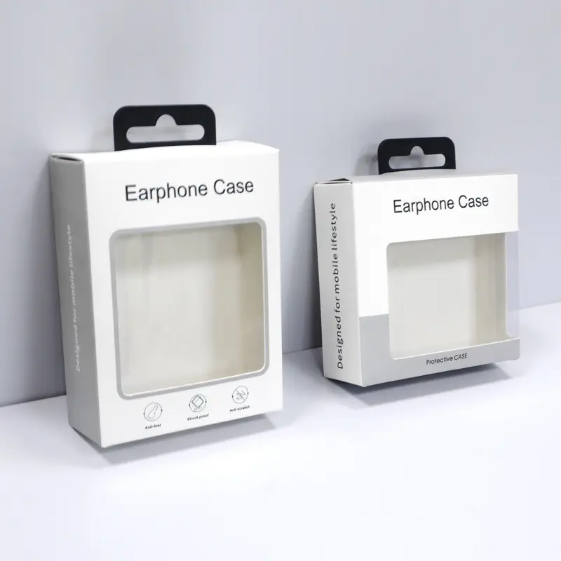 Chargeur suspendu au détail personnalisé boîte d'emballage en papier pour casque d'écoute câble de données carton replié boîtes d'emballage en papier pour accessoires de téléphone