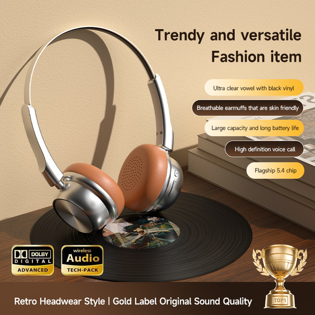 Wireless Blue-tooth V5.4 Headset Portable Outdoor Hi-Fi Stereo Sound Loud Bass Headphone