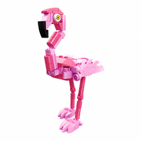 Ensemble de blocs de construction Flamingo lumineux personnalisés de 84 pièces, modèle animal 3D à construire soi-même avec briques STEM à dos lumineux, jouet OEM sous marque privée