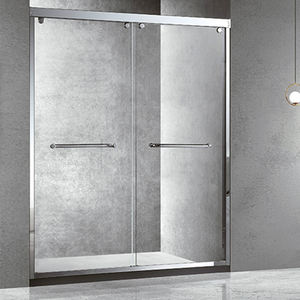 <span class=keywords><strong>Porte</strong></span> coulissante de salle de bain rectangulaire en verre avec cadre en aluminium de luxe, étanche, avec poulie, pour villas - Product Image 4