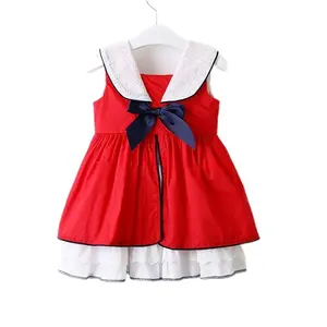 Хлопковые платья с бантом для маленьких девочек, украшенные оборками, для повседневной носки и празднования дня рождения