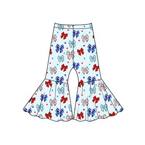 Abbigliamento per Bambine all'Ingrosso, Tessuto Morbido, Nuovissimo Elemento con Stampa Leopardata, Pantaloni a Zampa d'Elefante Personalizzati a Vita Alta per Bambine - Product Image 4
