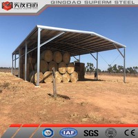Conception personnalisée Fabrication préfabriquée en acier Structure en acier pour l'agriculture Stockage industriel hangars à foin