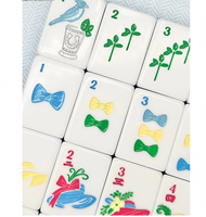 Ensemble de Mahjong Américain de Luxe Premium Moderne, 3 couches, en Acrylique Bleu, avec tuiles en forme de fer à cheval, pliable, portable, professionnel, tuiles lourdes