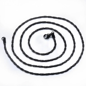 Collier chaîne en acier inoxydable à la mode, motif vague, poli miroir, inaltérable, bijoux pour hommes et femmes - Product Image 5
