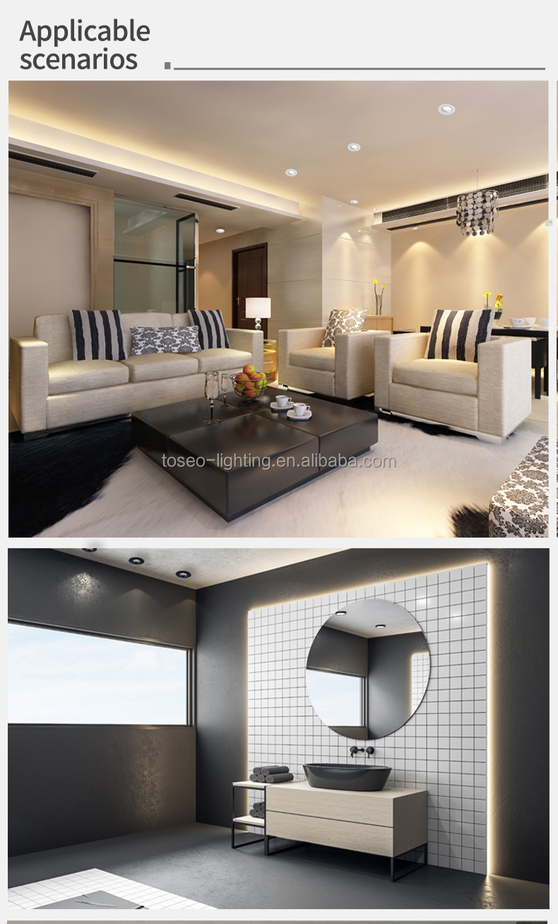 7w Led Recessed Downlight Fixtures Round Die Casting Aluminium Waterproof