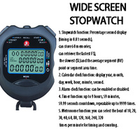 Chronomètre sportif numérique professionnel portable PS-2060 avec 60 mémoires, chronométrage par tours et par intervalles, et compte à rebours