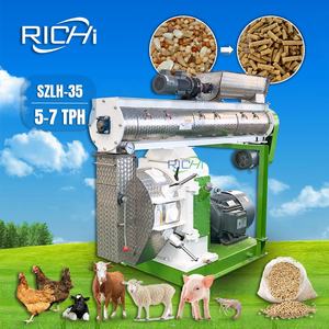<span class=keywords><strong>RICHI</strong></span> 5-7 T/H Auto Chicken Poltry Live Stock Feed Machine Animal Pellet Powder Feed Machine para aves de corral - Product Image 1
