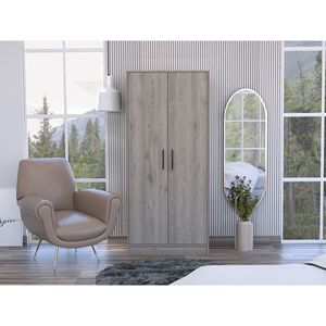 Armoire portable rectangulaire Conway gris clair, élégante et mobile - Product Image 1