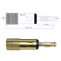 Connecteurs banane en cuivre de 4 mm plaqués or