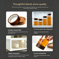 Pot hermétique en verre borosilicate de qualité supérieure avec couvercle en bois d'acacia, anti-fuite, plusieurs tailles, pour céréales, thé, miel, aliments secs, usage en cuisine