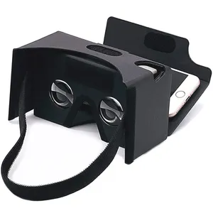 OEMリサイクル素材3D映画ゲームビデオDIYジェネレーション2ブラックVR段ボールメガネヘッドセット付き
