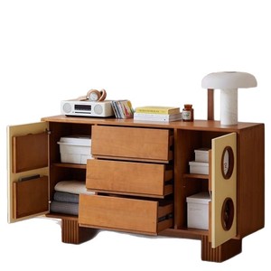 Retro Solid Wood Sideboard 150x40x86cm Multifunctional Storage Cabinet For Living Room And Dining Space - Product Image 5