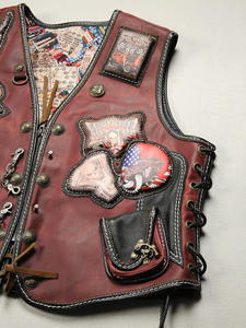 خمر الخامس الجلود سترة السائق الأصلي سترة البانك روك للرجال - Product Image 4