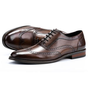 Scarpe Casual da <span class=keywords><strong>uomo</strong></span> In stile britannico marrone scarpe da <span class=keywords><strong>uomo</strong></span> In pelle di vitello con lacci In italia - Product Image 4