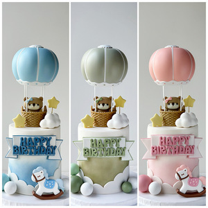 ตุ๊กตา<span class=keywords><strong>พ</strong></span>ลาสติกนุ่มรูปบอลลูนลมร้อนการ์ตูนและหมีสีฟ้า สำหรับตกแต่ง<span class=keywords><strong>เค้ก</strong></span>วันเกิดเด็กและงานเลี้ยงวันเกิด - Product Image 3