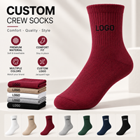 Chaussettes personnalisées OEM, faible MOQ, chaussettes jacquard, chaussettes à logo personnalisé, chaussettes en coton doux, chaussettes à marque privée pour les marques de mode