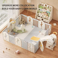 Ensemble de jeux gonflables pour bébé en plastique pour intérieur/extérieur, toboggan, balançoire, château, équipement d'amusement, clôture en acier galvanisé