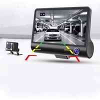 Kamera DVR Mobil Anti Air 4 Inch Full HD 1080P dengan Tiga Lensa, Dual Lens Dash Cam
