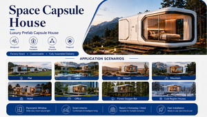 Casa Contenedor de Lujo Tipo Cápsula Espacial de 20 y 40 pies, Casa Prefabricada de Acero Ecológica con Sala de Estar, Baño, Hotel Resort - Product Image 6